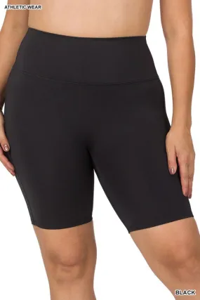 PLUS ATHLETIC HIGH RISE BIKER SHORTS