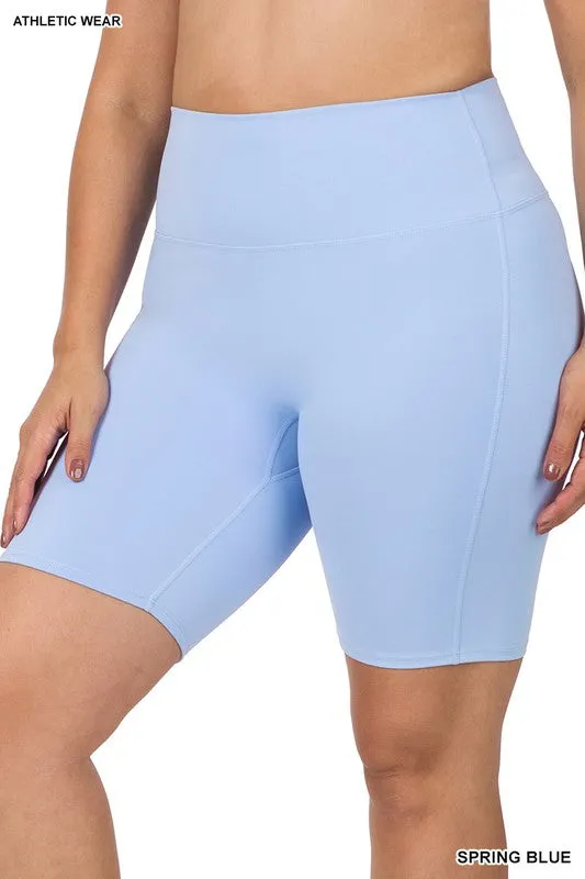 Plus Size Athletic High Rise Biker Shorts