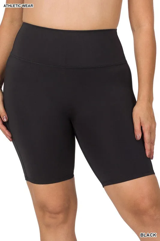 Plus Size Athletic High Rise Biker Shorts
