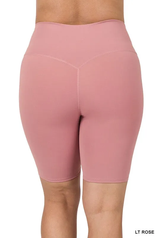 Plus Size Athletic High Rise Biker Shorts