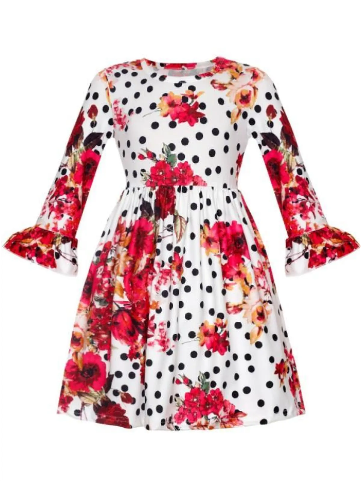 Polka Dot Floral Obsession A-Line Dress