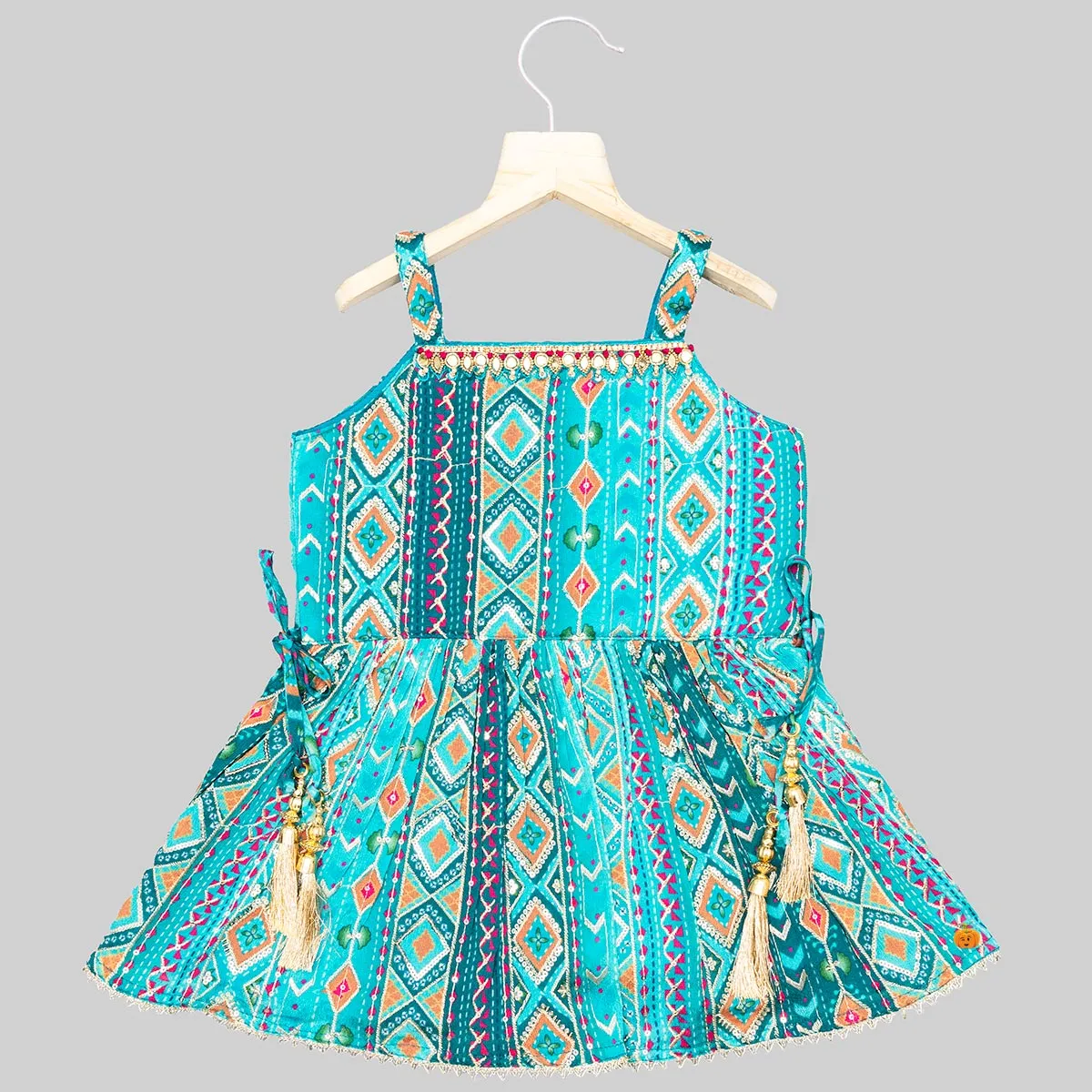Rama & Red Embroidered Palazzo Suit for Girls
