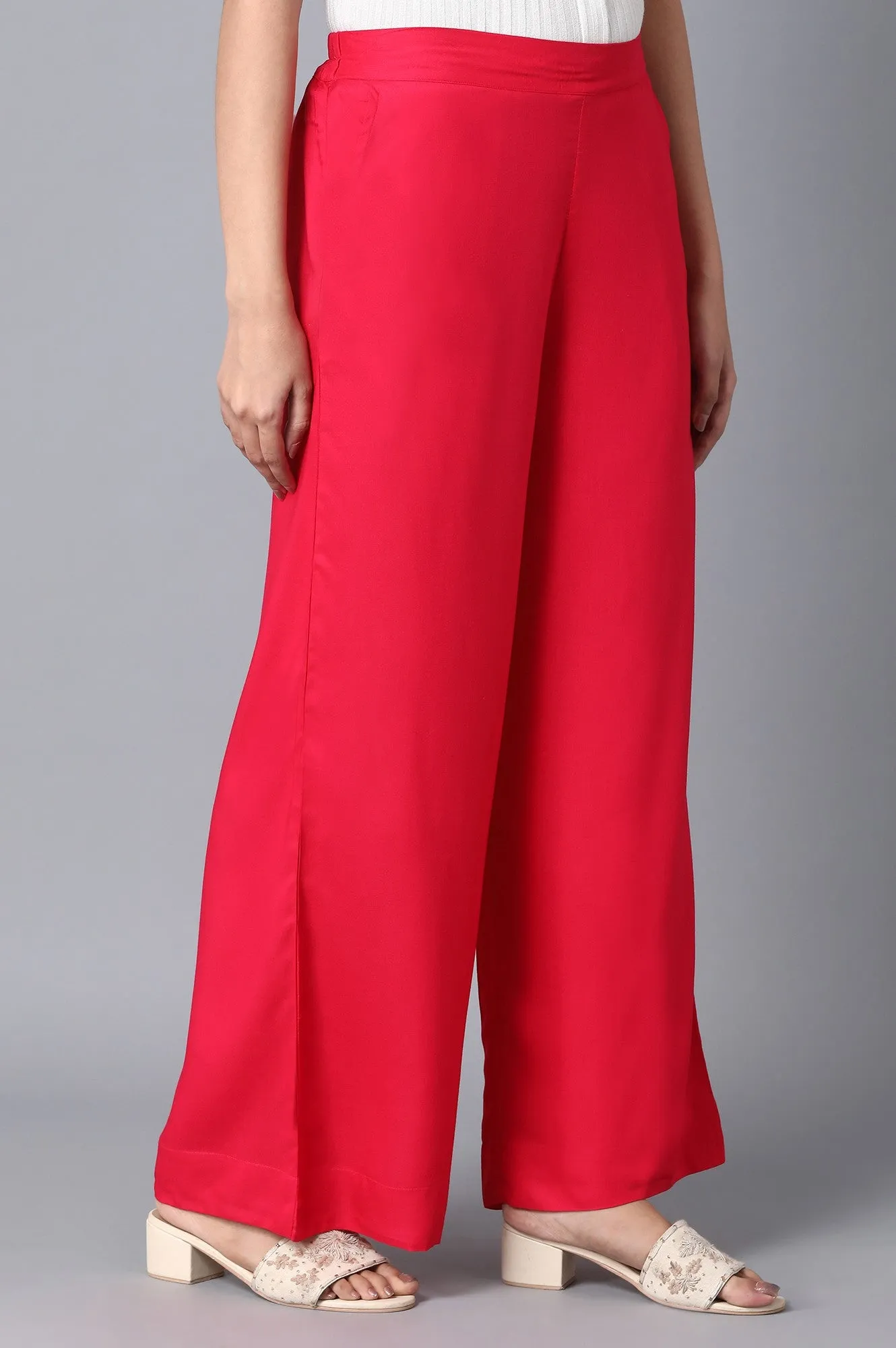 Red Loose Fit Palazzo
