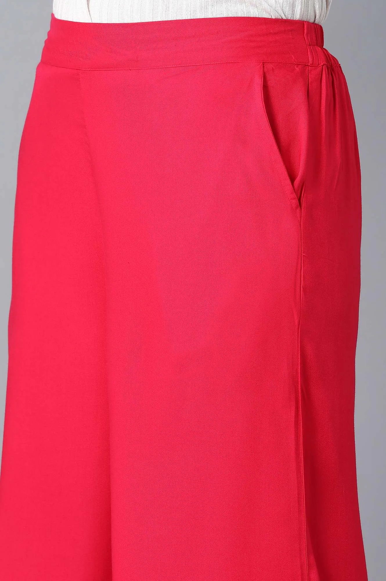 Red Loose Fit Palazzo