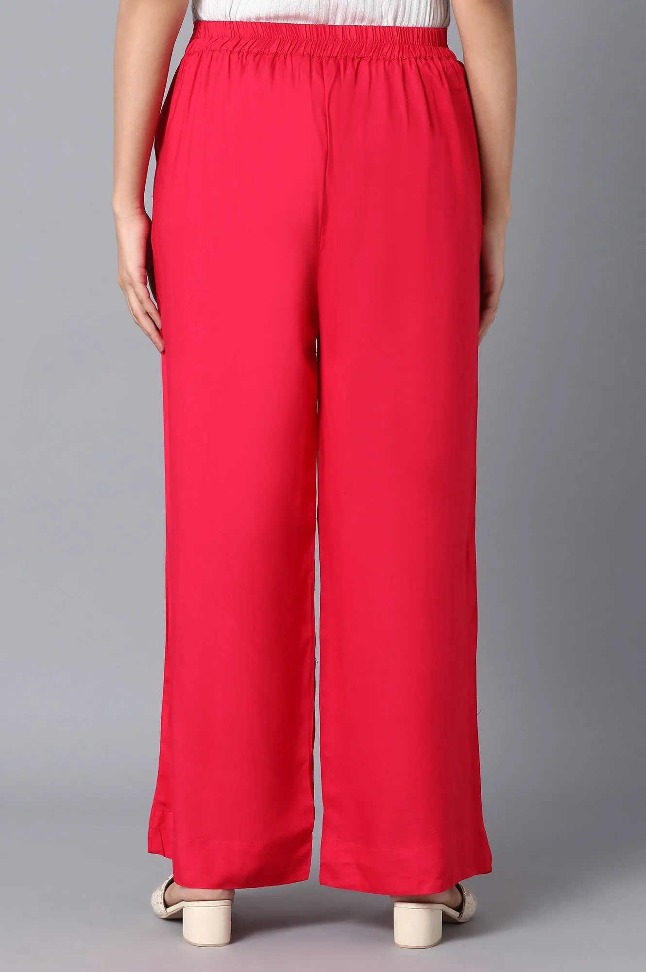 Red Loose Fit Palazzo