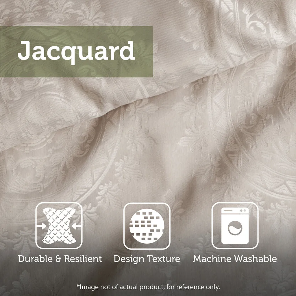 Rhapsody 6 Piece Reversible Jacquard Quilt Set with Throw Pillows in Grey/Taupe