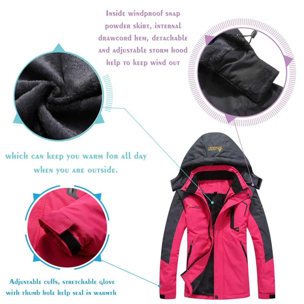 Sidiou Group Large Size Women Mountain Waterproof Ski Jacket Windproof Fleece Waterproof Jacket