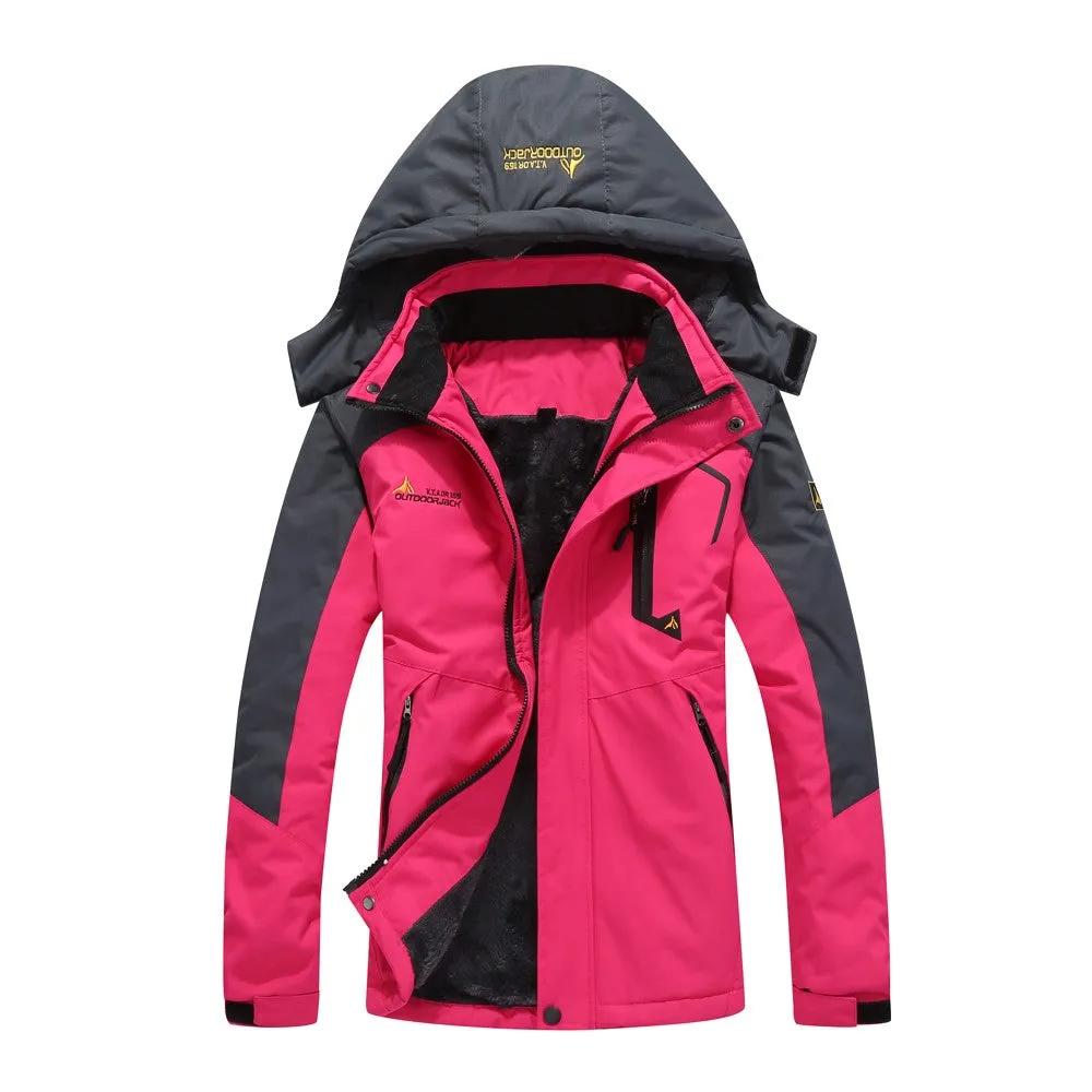 Sidiou Group Large Size Women Mountain Waterproof Ski Jacket Windproof Fleece Waterproof Jacket