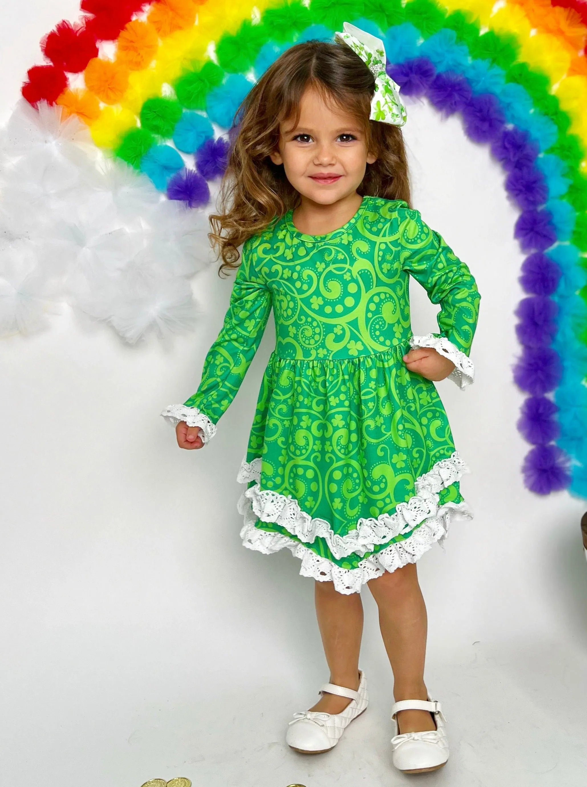 St. Patty Paisley Crochet Hem Dress