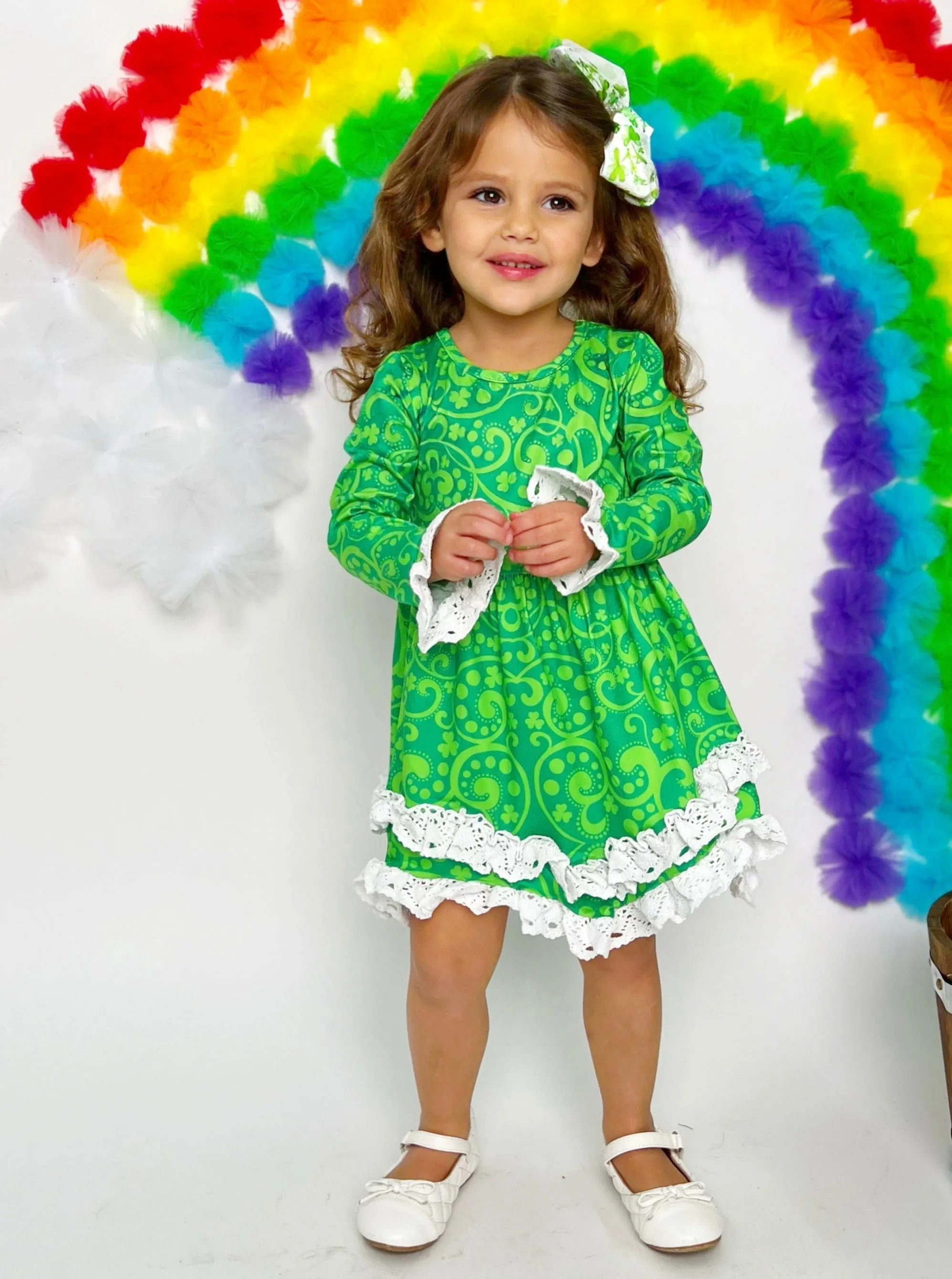 St. Patty Paisley Crochet Hem Dress