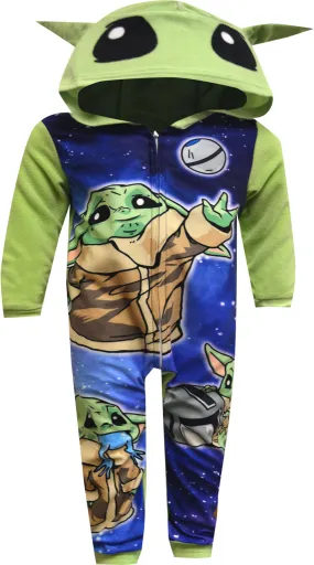 Star Wars Mandalorian Grogu In The Galaxy Hooded One Piece Pajama