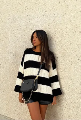 Striped Oversized Chunky Sweater