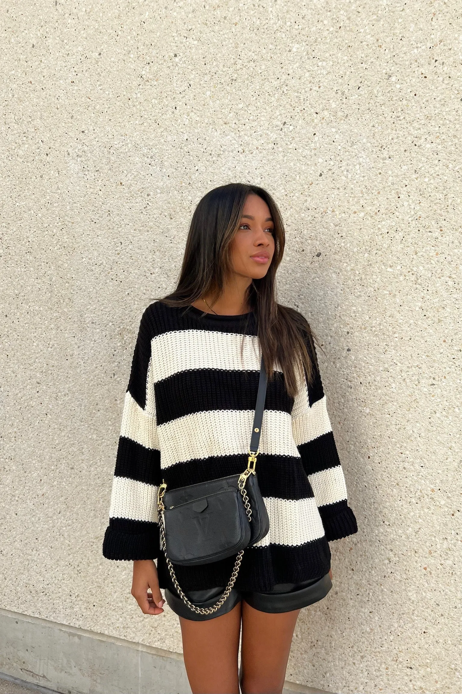 Striped Oversized Chunky Sweater
