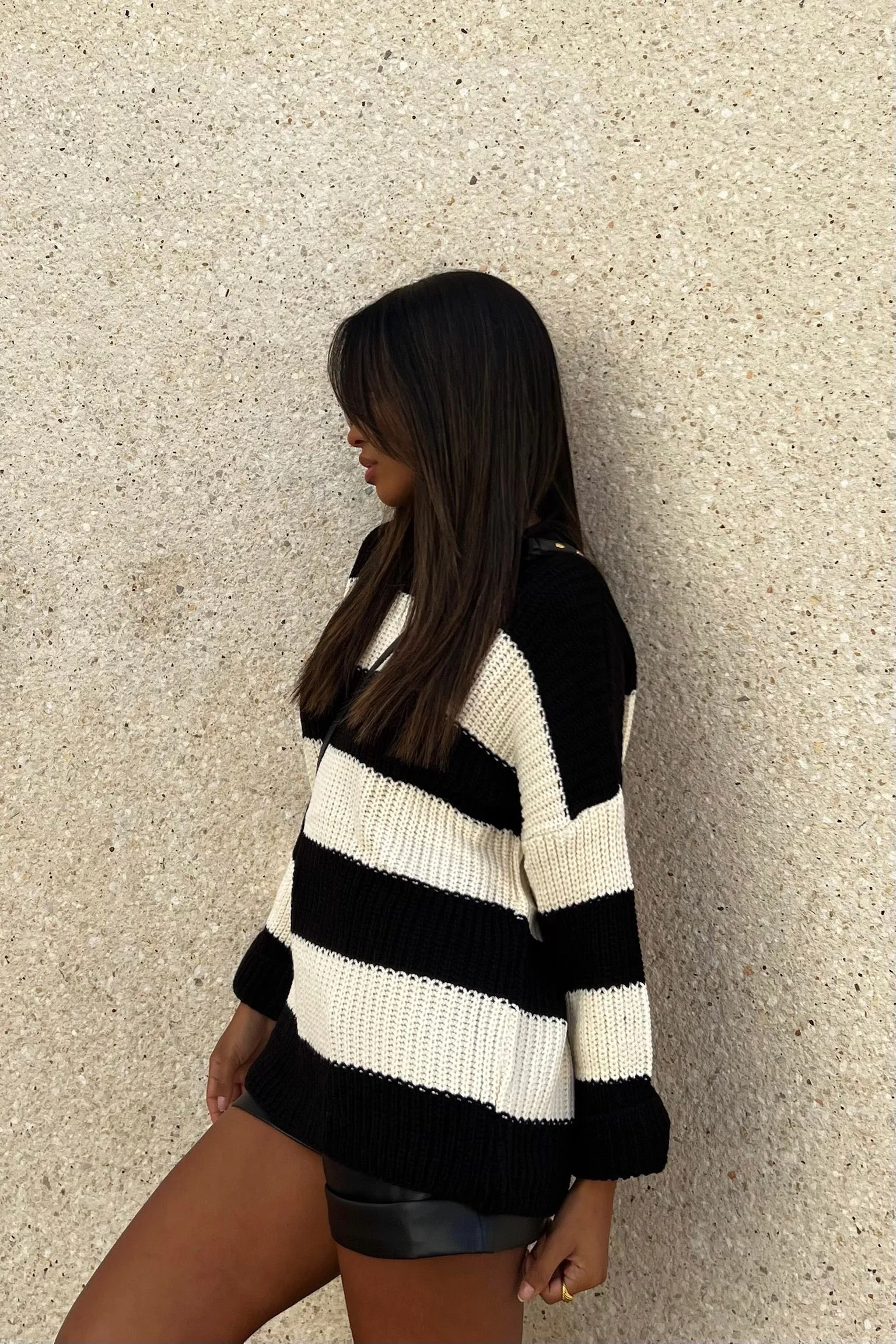 Striped Oversized Chunky Sweater