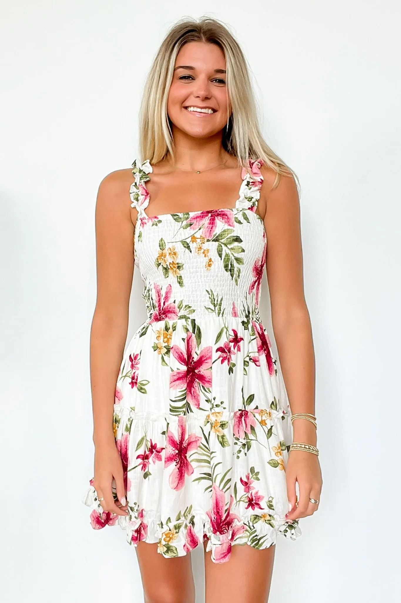 Sunny Circumstance Floral Smocked Dress - FINAL SALE