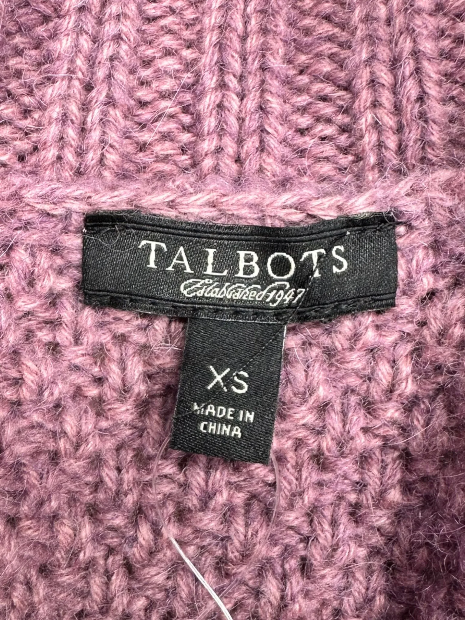 Talbots Wool Blend Chunky Knit Purple Sweater Size XS