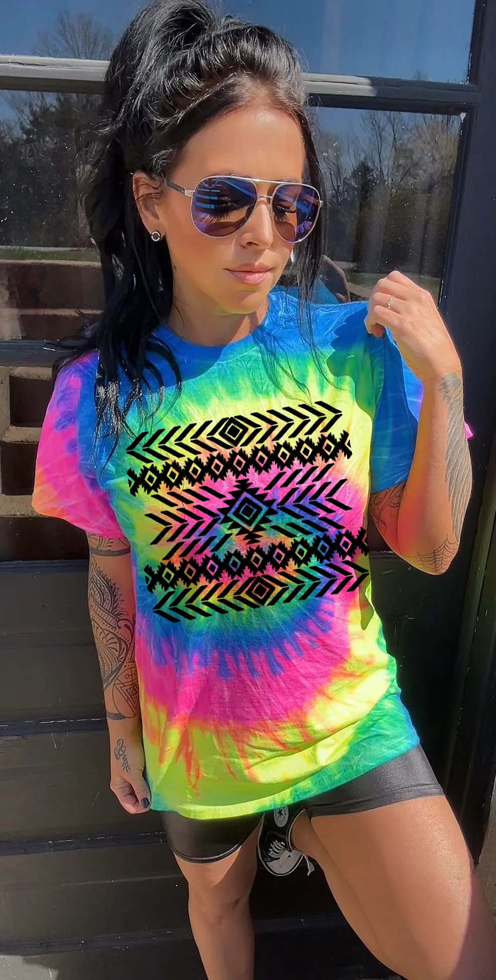 The Neon Tribal print collection // checkered shorts sold separately