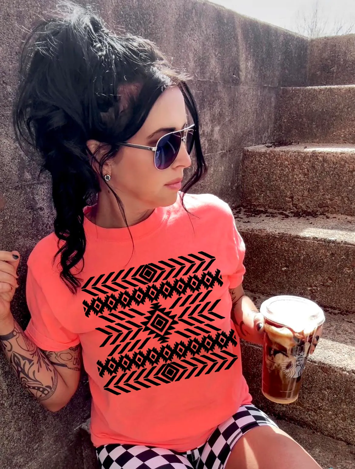 The Neon Tribal print collection // checkered shorts sold separately