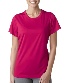 ultraclub(R) ladies' cool & dry sport performance interlock tee - heliconia (s)