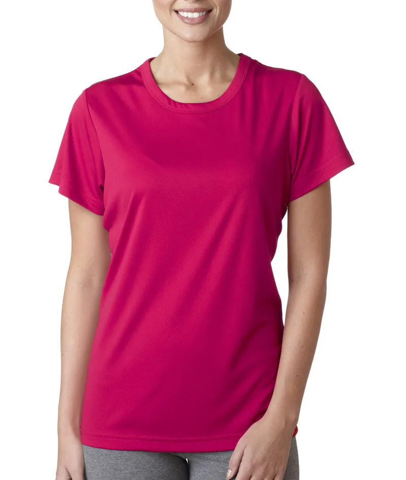ultraclub(R) ladies' cool & dry sport performance interlock tee - heliconia (s)