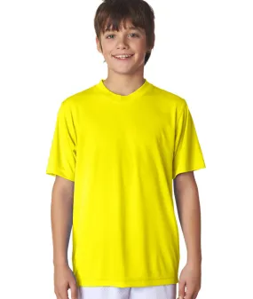 ultraclub(R) youth cool & dry sport performance interlock tee - bright yellow (m)