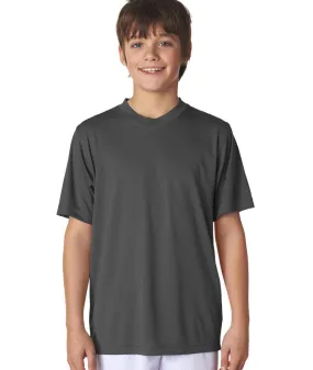 ultraclub(R) youth cool & dry sport performance interlock tee - charcoal (xl)