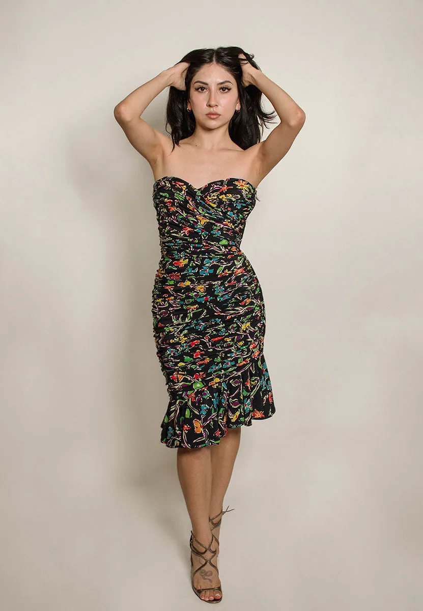 Ungaro Strapless Silk Dress