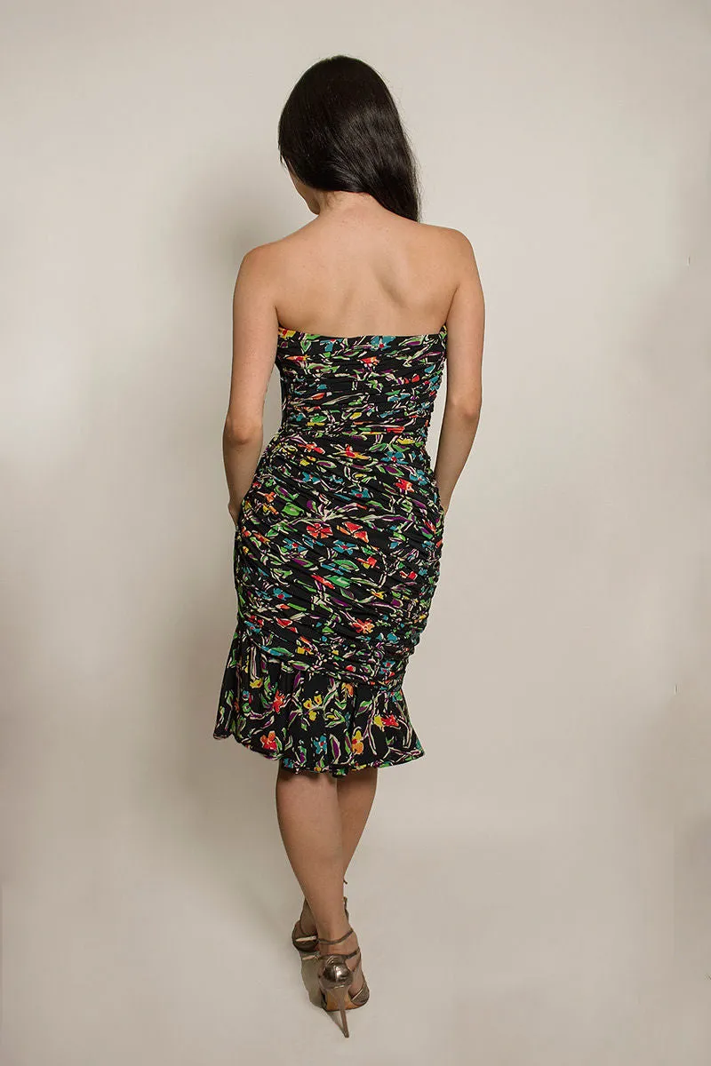 Ungaro Strapless Silk Dress
