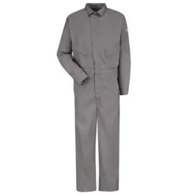 VF Imagewear Bulwark 38" Regular Gray 6 Ounce Excel FR ComforTouch Cotton Nylon Flame Resistant Deluxe Coverall With Concealed 2-Way Front Zipper Closure And Snap Fasteners on Neck, Cuff, Action Back