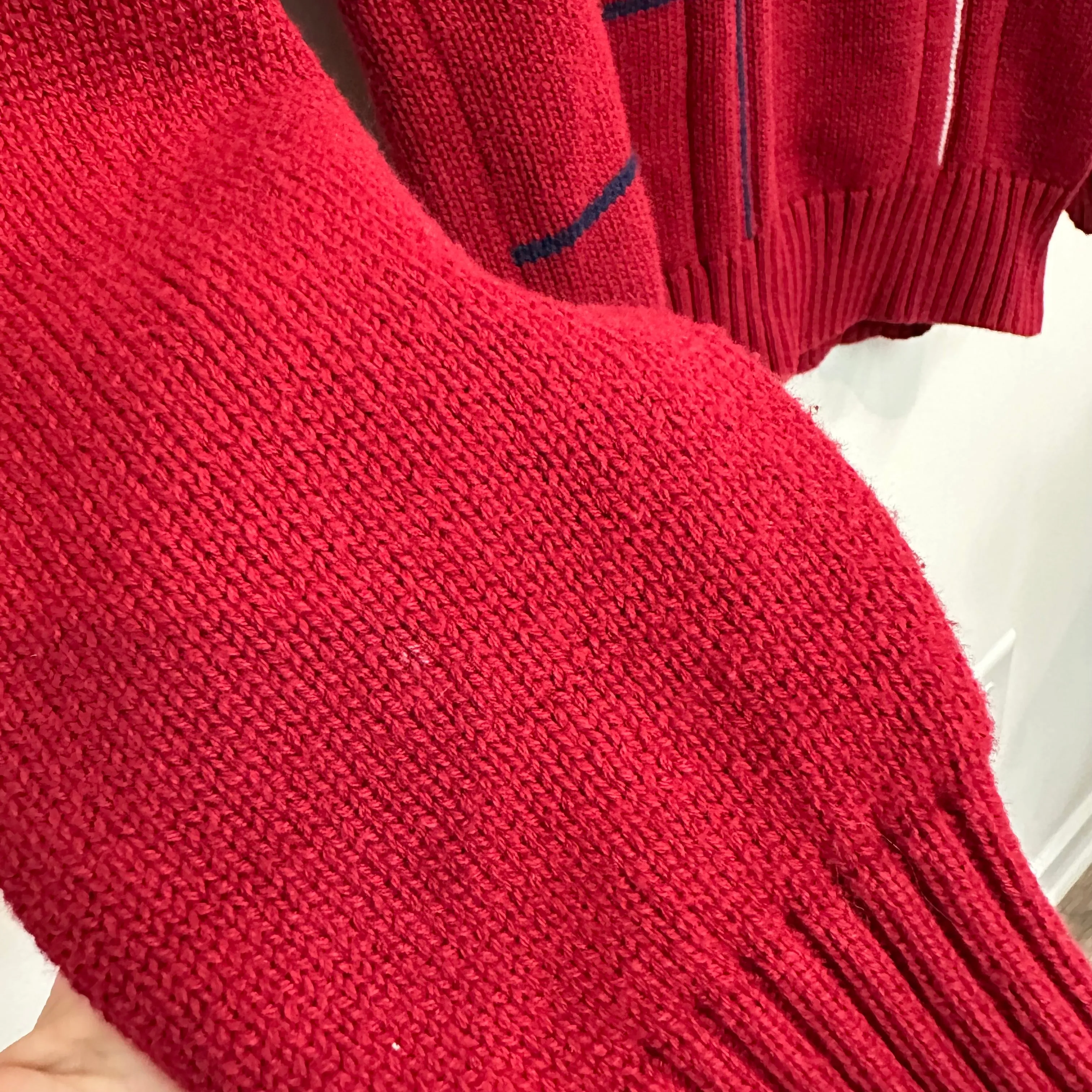 Vintage Oscar De La Renta Crewneck Sweater Chunky Knit Grandpa Cotton Medium