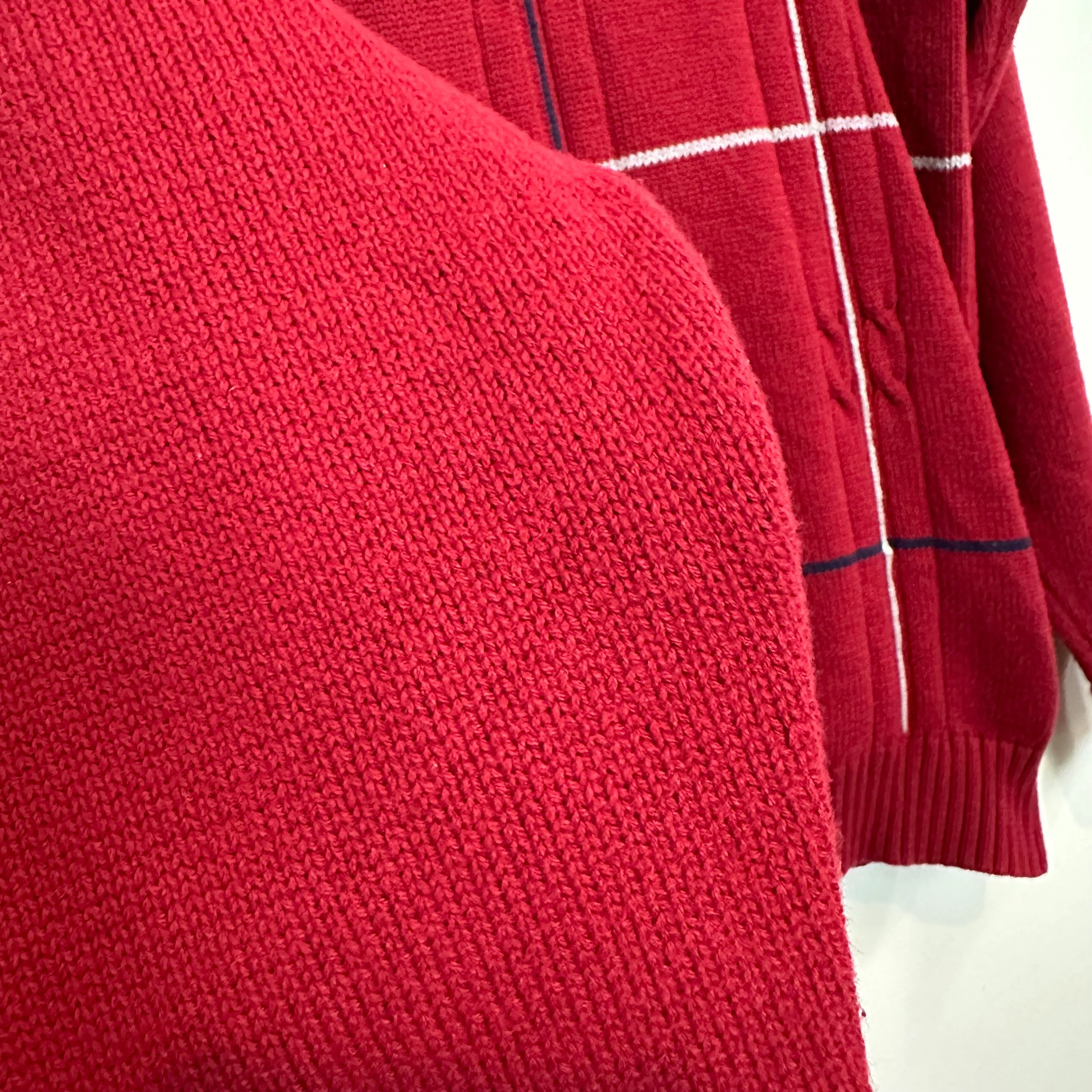 Vintage Oscar De La Renta Crewneck Sweater Chunky Knit Grandpa Cotton Medium