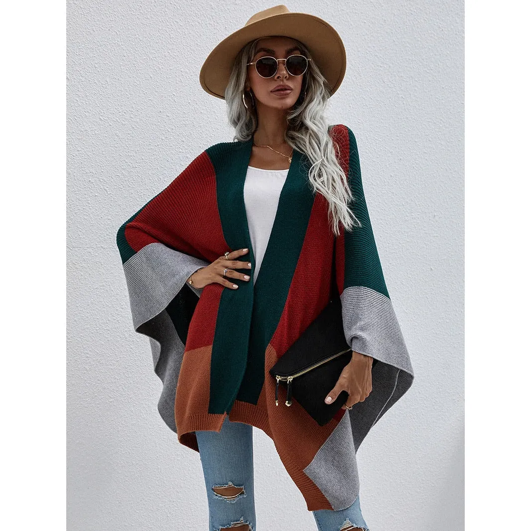 Vintage Patchwork Poncho Cardigan