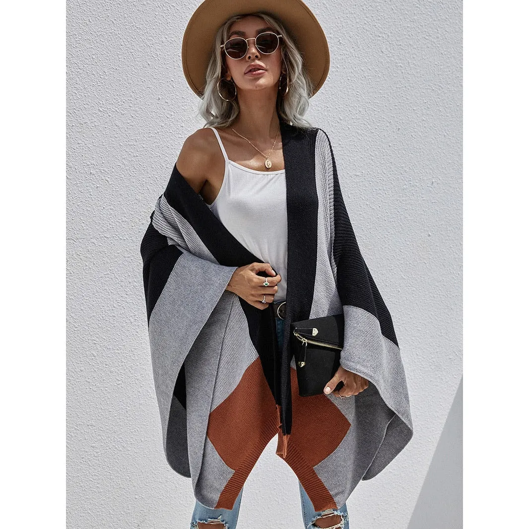 Vintage Patchwork Poncho Cardigan