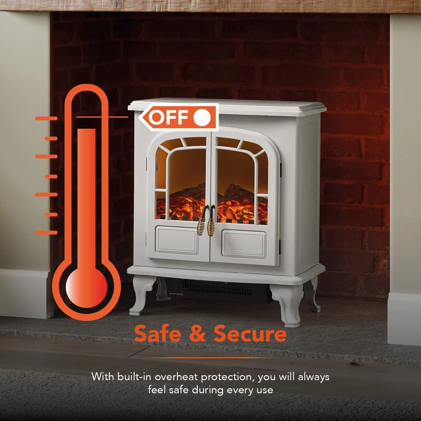 Warmlite 2KW Wingham 2-door Portable Fireplace Heater