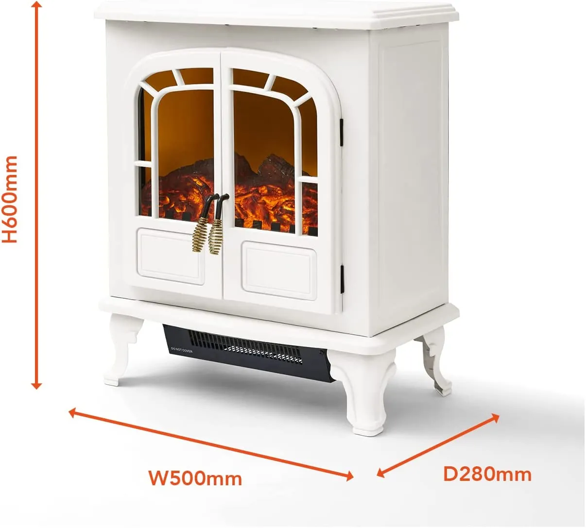 Warmlite 2KW Wingham 2-door Portable Fireplace Heater