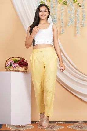 Women’s Linen Cotton Palazzo Pants| Yellow