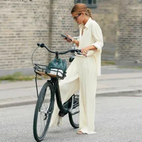 Women's summer waist wide leg loose palazzo pants suit iciCosmetic™