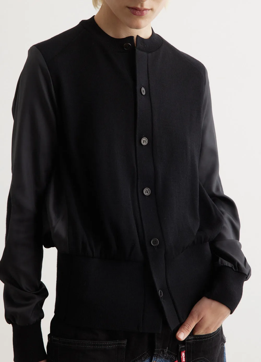 Wool Taffeta Cardigan