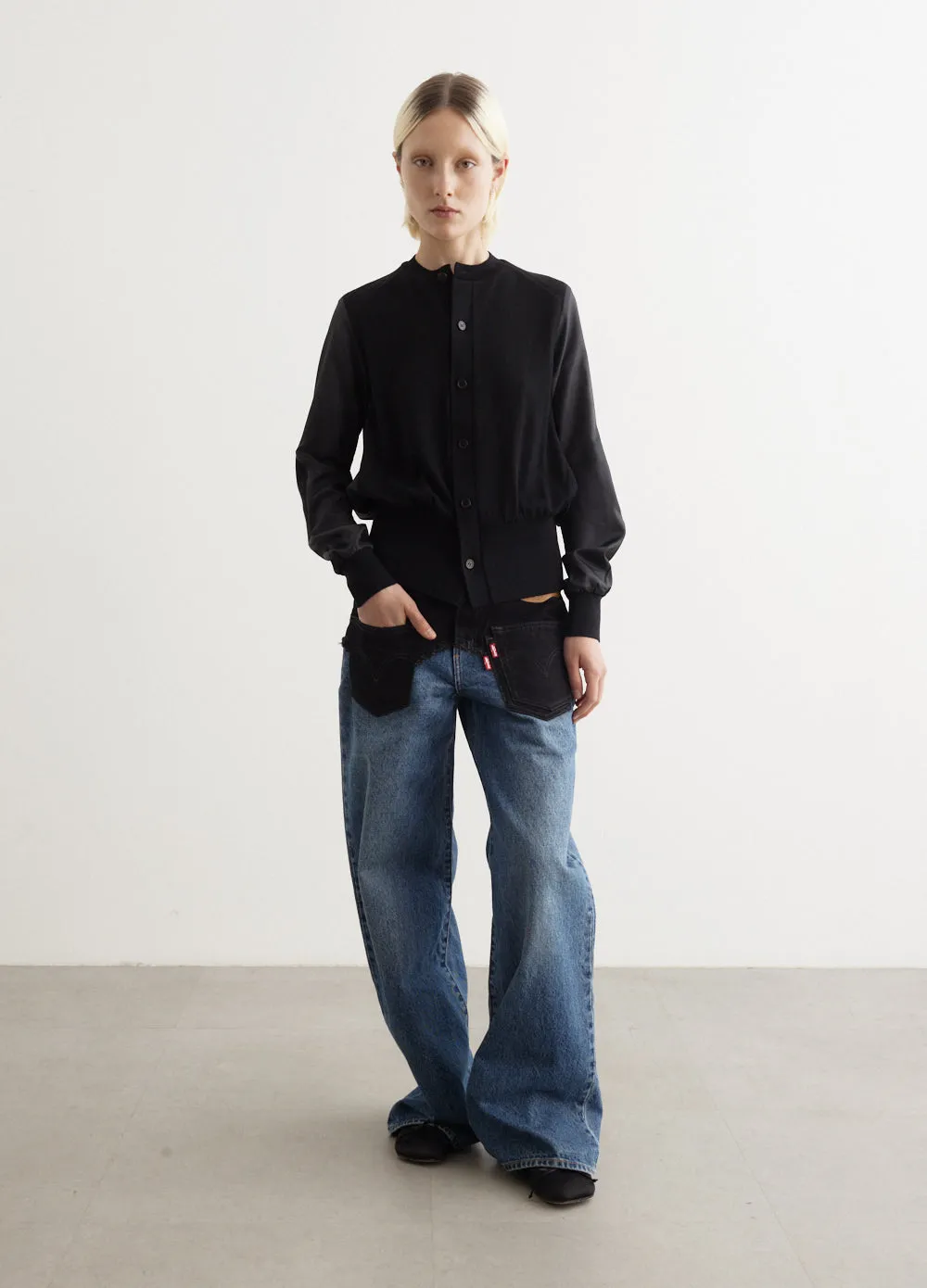 Wool Taffeta Cardigan