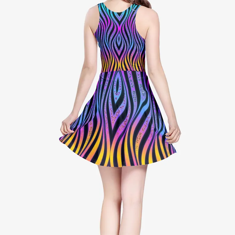 Xenowave Women's Sleeveless Midi Casual Flared Skater Dress