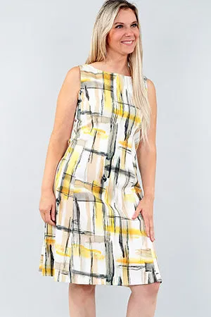 Yellow Sleeveless Flared Dress