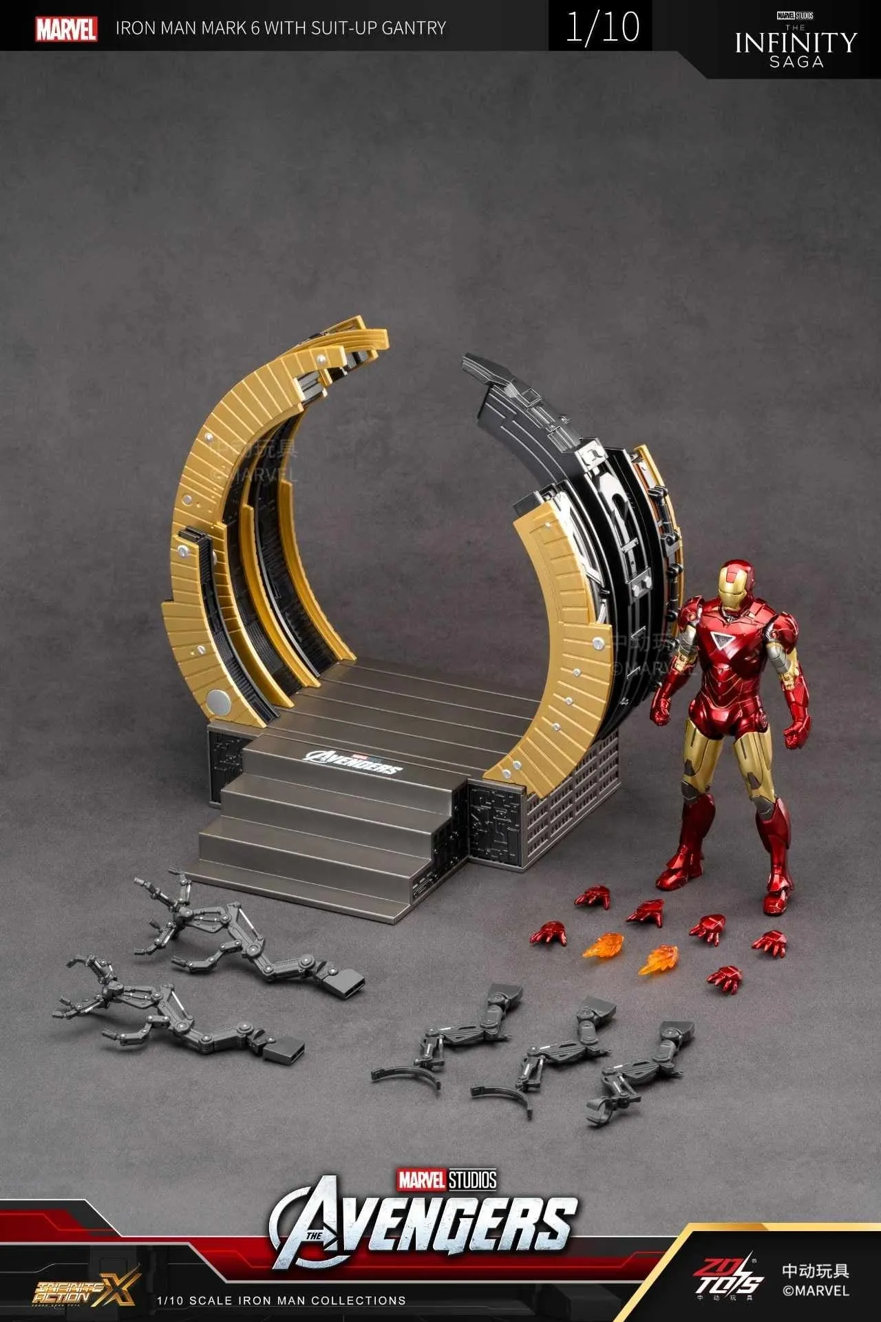 ZD TOYS - Infinity Saga - Iron Man Mark 6 with Suit-up Gantry Action Figure