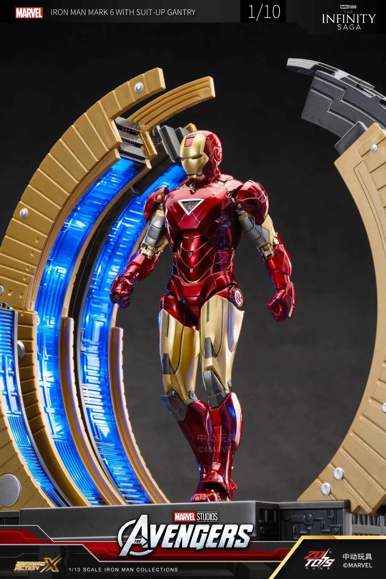 ZD TOYS - Infinity Saga - Iron Man Mark 6 with Suit-up Gantry Action Figure