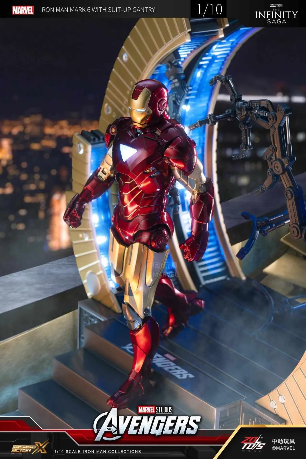 ZD TOYS - Infinity Saga - Iron Man Mark 6 with Suit-up Gantry Action Figure