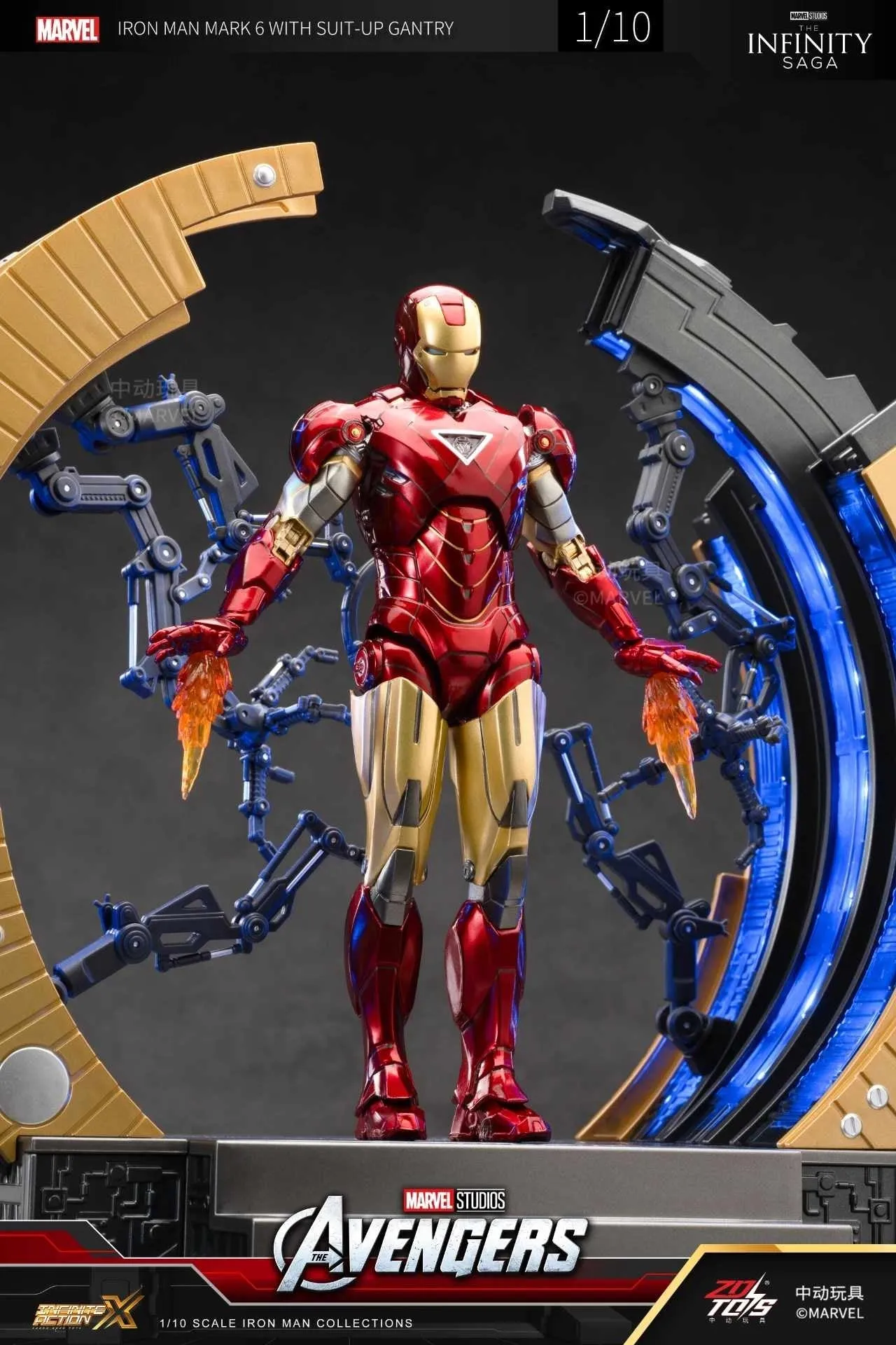 ZD TOYS - Infinity Saga - Iron Man Mark 6 with Suit-up Gantry Action Figure